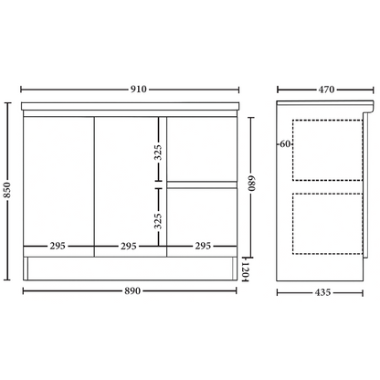 Rio 900mm Freestanding Vanity