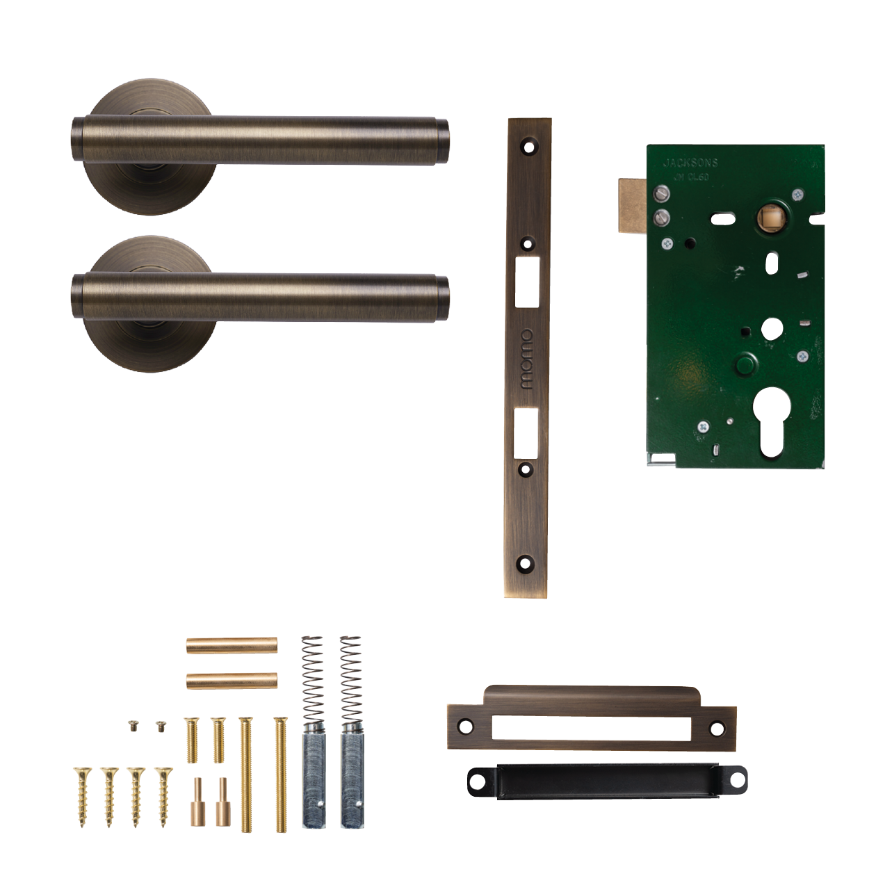Momo Bellevue Solid Brass Plain Mortice Lock Passage Lever Set In Bronze