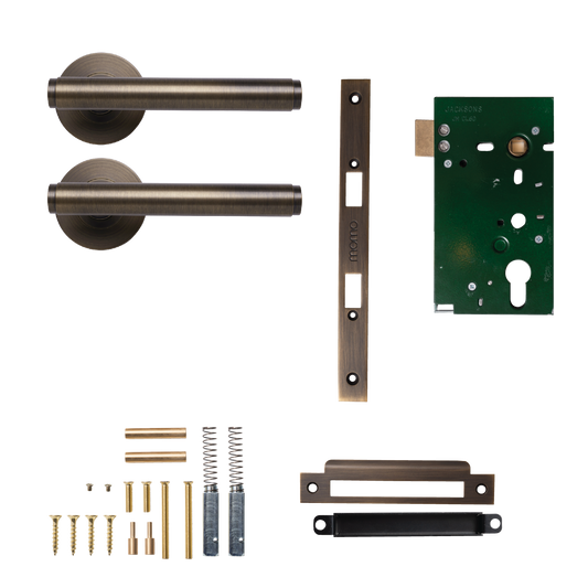 Momo Bellevue Solid Brass Plain Mortice Lock Passage Lever Set In Bronze