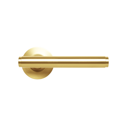 Momo Bellevue Solid Brass Plain Tubular Latch Privacy Lever Set In Brushed Satin Brass (1)