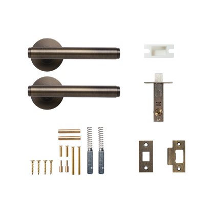Momo Bellevue Solid Brass Plain Tubular Latch Passage Lever Set In Bronze