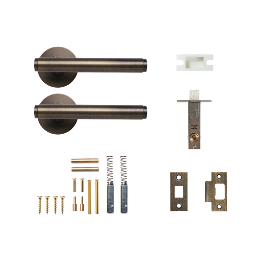 Momo Bellevue Solid Brass Plain Tubular Latch Passage Lever Set In Bronze