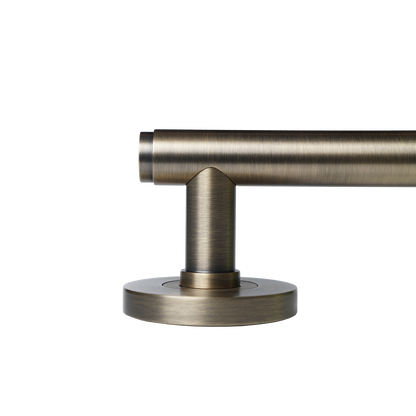 Momo Bellevue Solid Brass Plain Tubular Latch Passage Lever Set In Dark Brushed Brass (3)