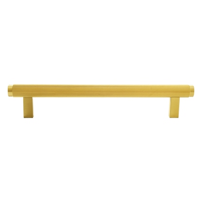 Momo Bellevue Lined Bar Pull Solid Brass 160mm in Brushed Satin Brass (1)