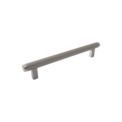 Momo Bellevue Lined Bar Pull Solid Brass 160mm in Dull Brushed Nickel