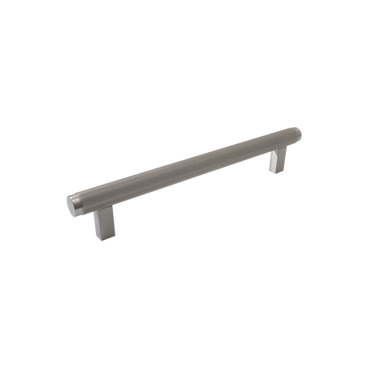 Momo Bellevue Lined Bar Pull Solid Brass 160mm in Dull Brushed Nickel