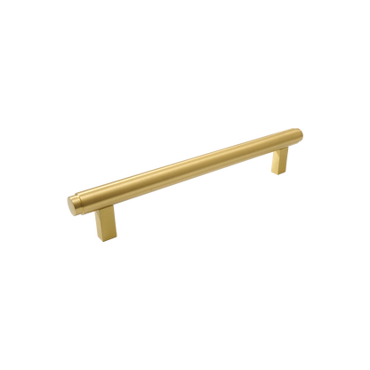 Momo Bellevue Plain Bar Pull Solid Brass 160mm in Brushed Satin Brass