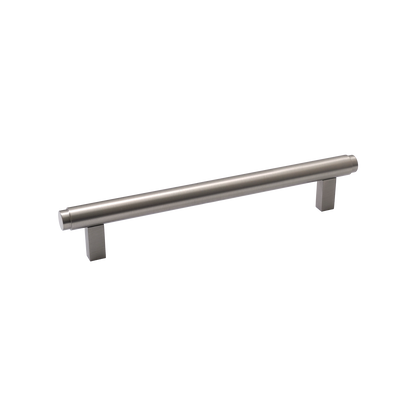 Momo Bellevue Plain Bar Pull Solid Brass 160mm in Dull Brushed Nickel