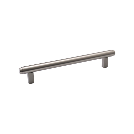 Momo Bellevue Plain Bar Pull Solid Brass 160mm in Dull Brushed Nickel