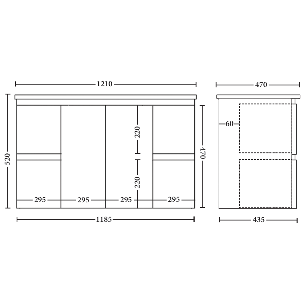 Capri 1200mm Wall Hung Vanity