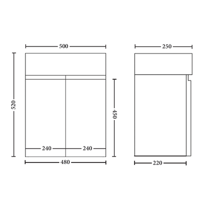Capri 490mm Wall Hung Vanity