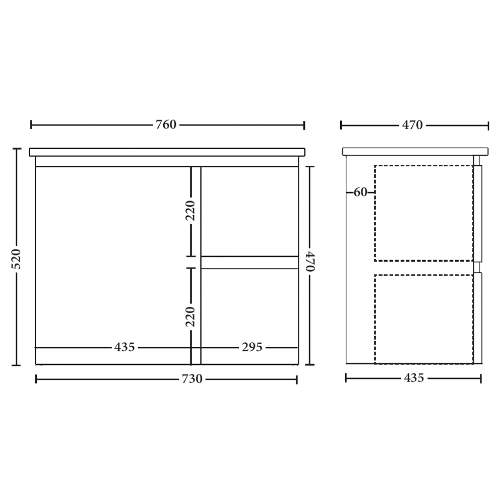 Capri 750mm Wall Hung Vanity