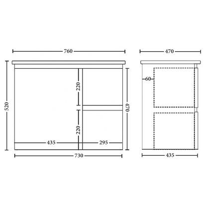 Capri 750mm Wall Hung Vanity