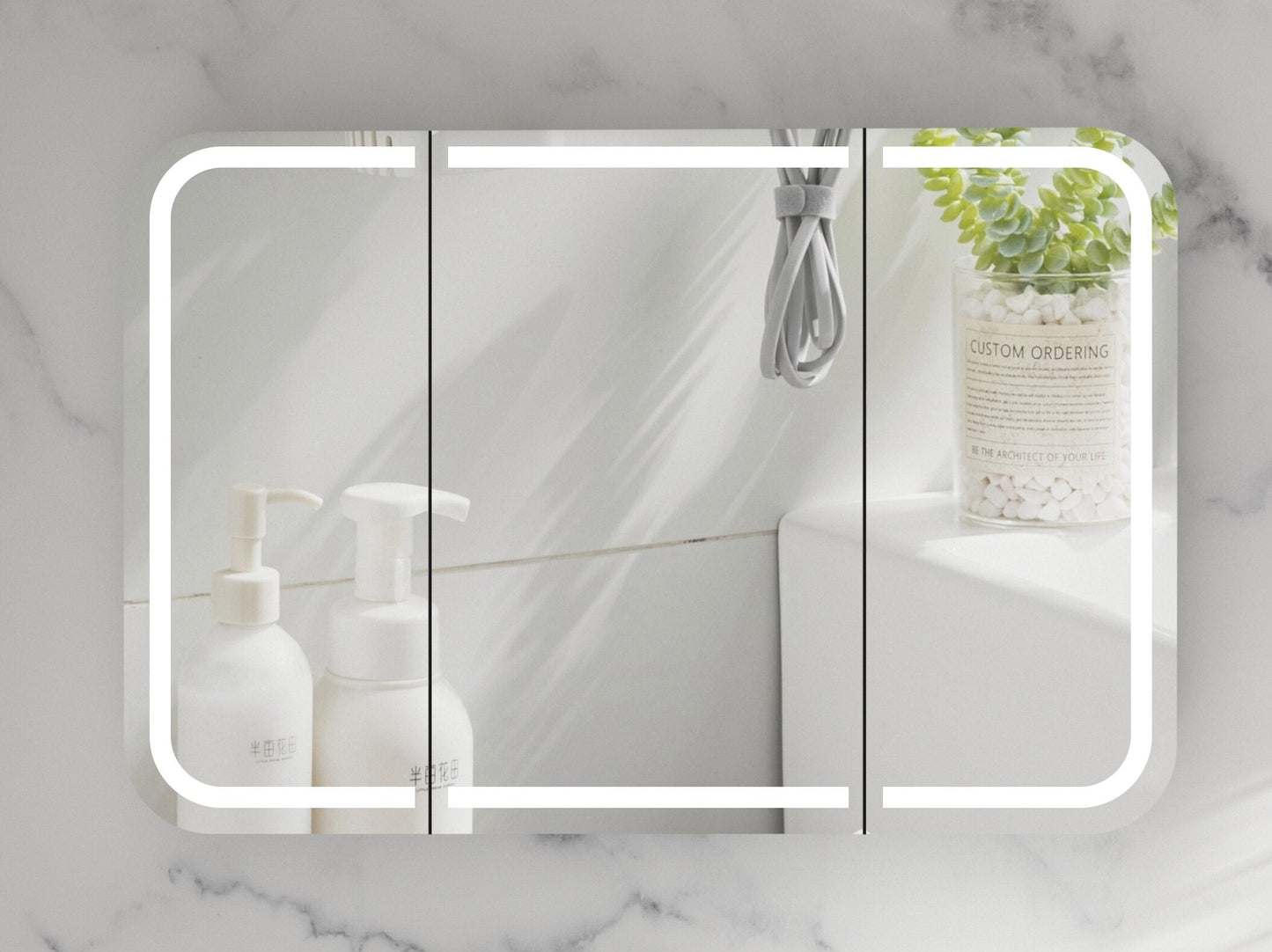 CARYSIL  1200x800mm Grand LED Matte White Shaving Cabinet