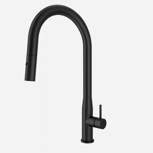 Navona Carysil Slim Matte Black Pull Out Kitchen Mixer