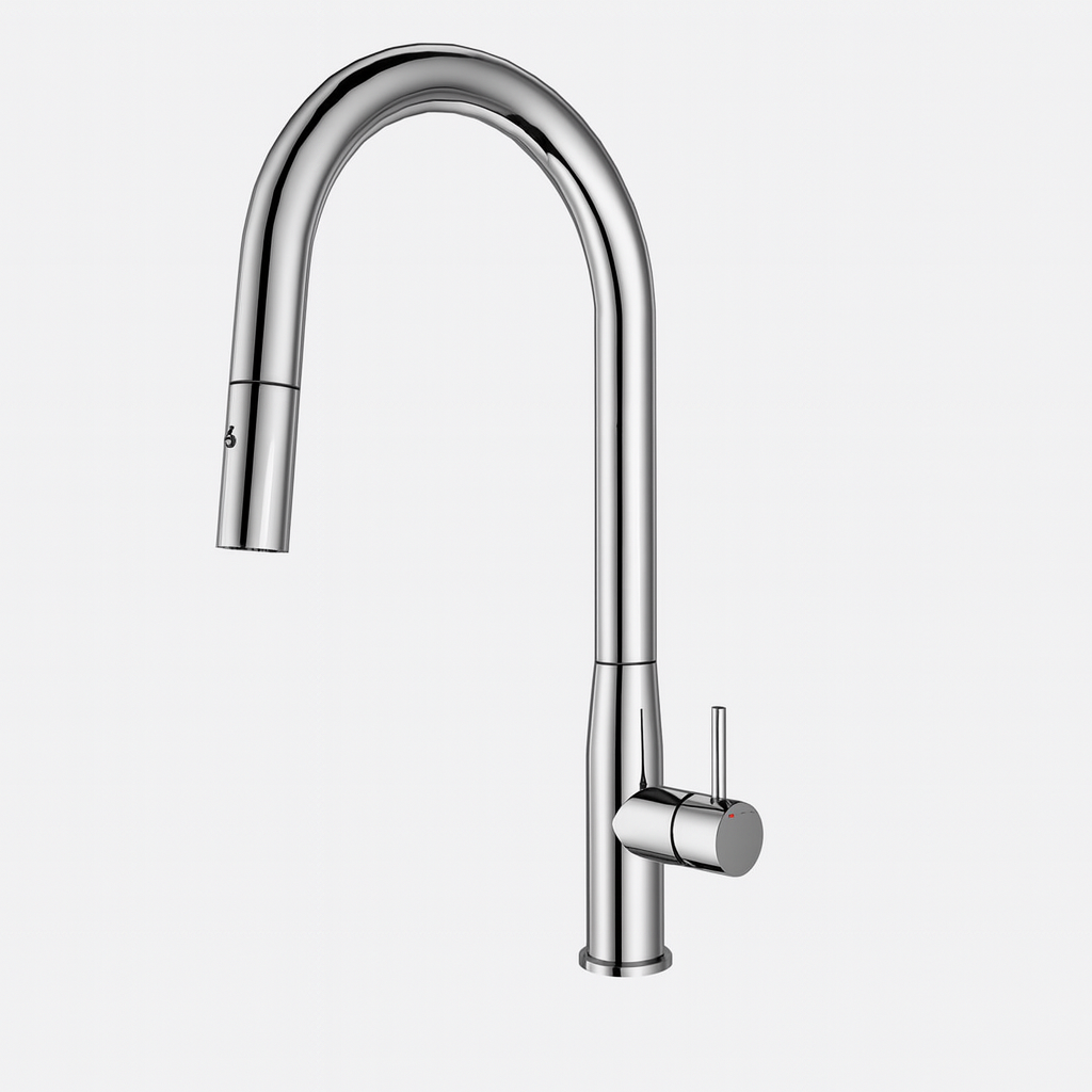 Navona Carysil Slim Brushed Nickel Pull Out Kitchen Mixer