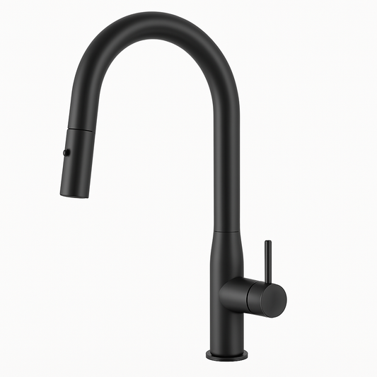 Navona Carysil Slim Gun Metal Pull Out Kitchen Mixer