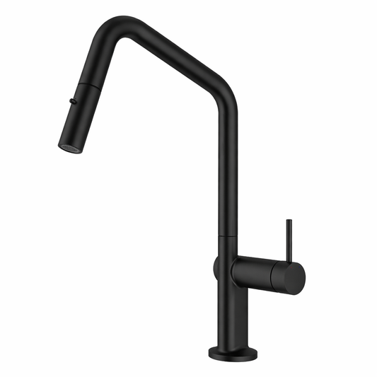 Navona Carysil Angle Matte Black Pull Out Kitchen Mixer