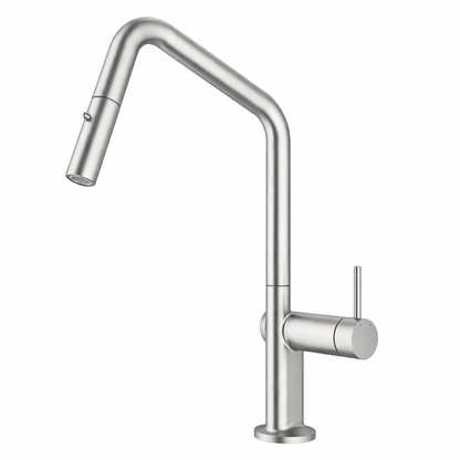 Navona Carysil Angle Brushed Nickel Pull Out Kitchen Mixer