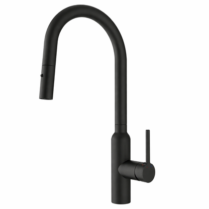Navona Carysil Round Granite Black Pull Out Kitchen Mixer