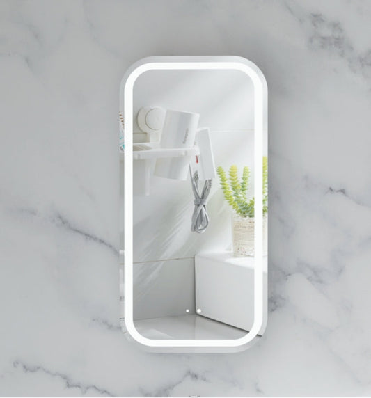 CARYSIL EARLS 450x900mm MATTE WHITE Squircle LED Shaving Cabinet