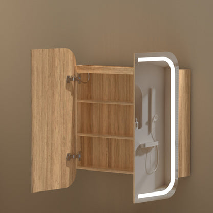 CARYSIL  750x800mm Grand Walnut LED Shaving Cabinet