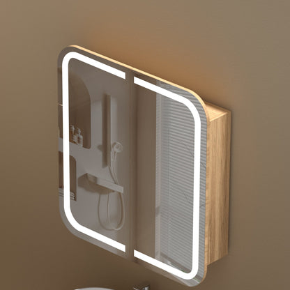 CARYSIL  750x800mm Grand Walnut LED Shaving Cabinet