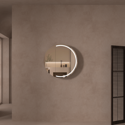CARYSIL Orbit Round  800x800mm MATTE WHITE LED Shaving Cabinet