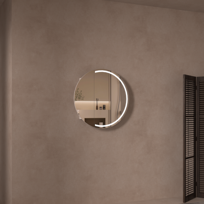 CARYSIL Orbit Round  800x800mm MATTE WHITE LED Shaving Cabinet
