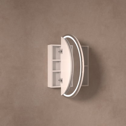 CARYSIL Orbit Round  800x800mm MATTE WHITE LED Shaving Cabinet