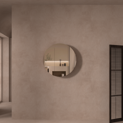 CARYSIL Orbit Series Round  800x800mm Walnut Shaving Cabinet