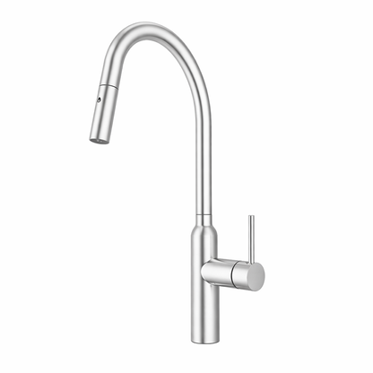 Navona Carysil Round Brushed Nickel Pull Out Kitchen Mixer