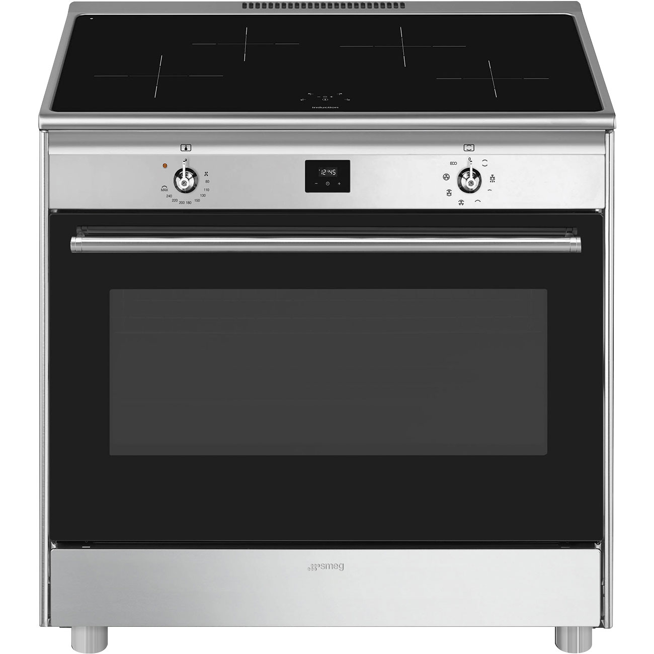 Smeg Classic Upright Cooker with Induction Cooktop Stainless Steel