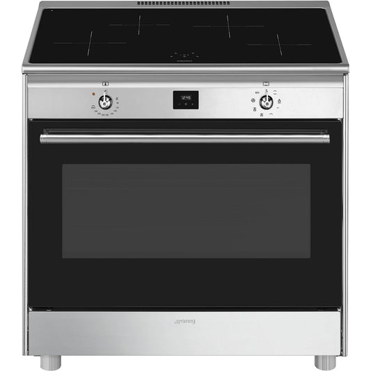 Smeg Classic Upright Cooker with Induction Cooktop Stainless Steel
