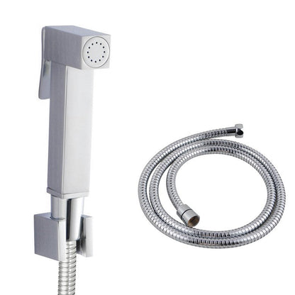 Square Chrome Toilet Bidet Spray Kit with 1.2m PVC Hose