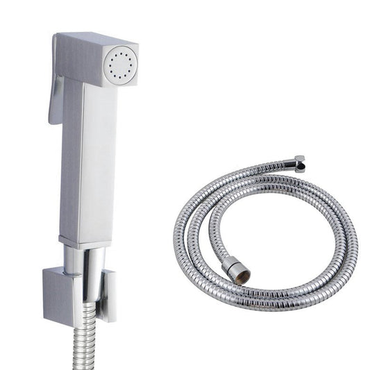 Square Chrome Toilet Bidet Spray Kit with 1.2m PVC Hose