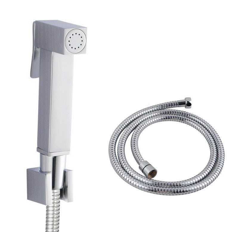 Square Brass Toilet Bidet Spray Kit (SS Hose)