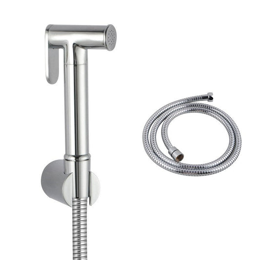 Round Chrome Toilet Bidet(SSHose & ABS Holder)