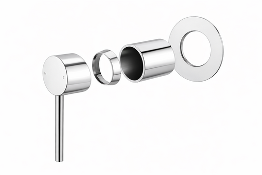LUCID PIN Series Round Chrome 80mm Wall Mixer- TRIM KIT