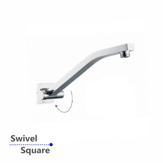Square Chrome Swivel Wall Mounted Shower Arm