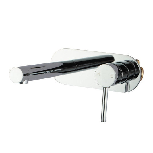 Round Chrome Bathtub Basin Wall Mixer With Spout