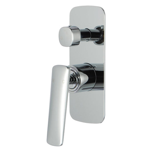Square Chrome Wall Mixer With Diverter