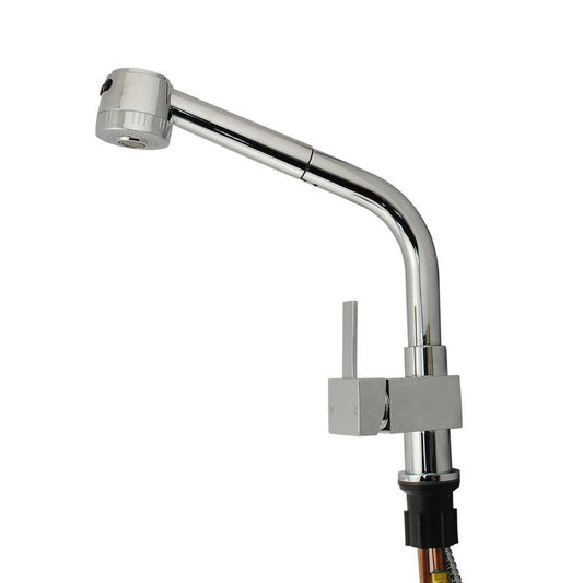 Square Chrome Pull Out Kitchen Sink Mixer Tap