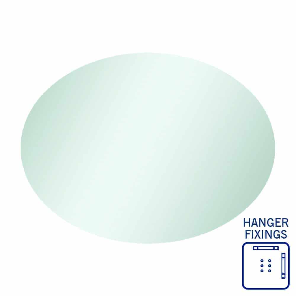 Cody Polished Edge Oval Mirror with Hangers