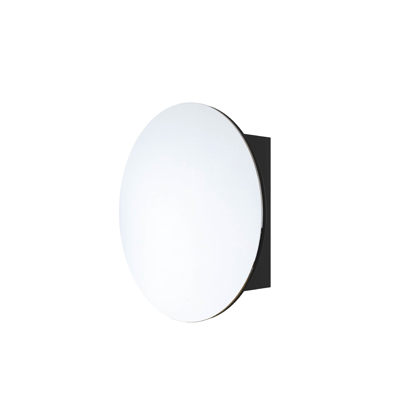 Chelsea Round Black Mirror Cabinet - 600ø x 150mm
