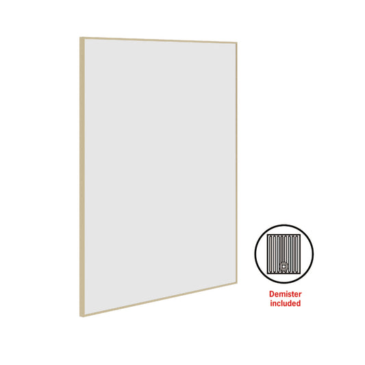 Carson Rectangle Gold Framed Mirror - Includes Mirror Demister