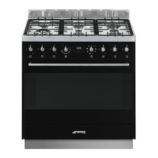 Smeg Classic Freestanding Dual Fuel Cooker Anthracite 90cm