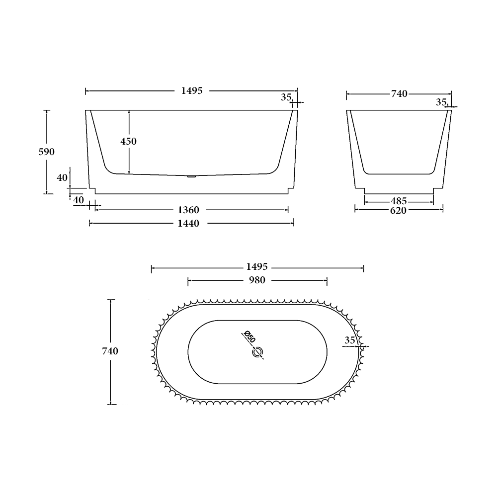 Cairo Freestanding Bathtub