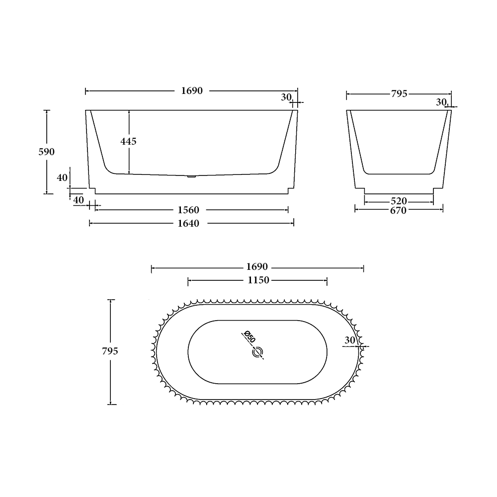 Cairo Freestanding Bathtub