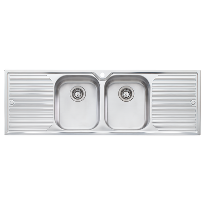 Diaz Double Bowl Sink With Double Drainer